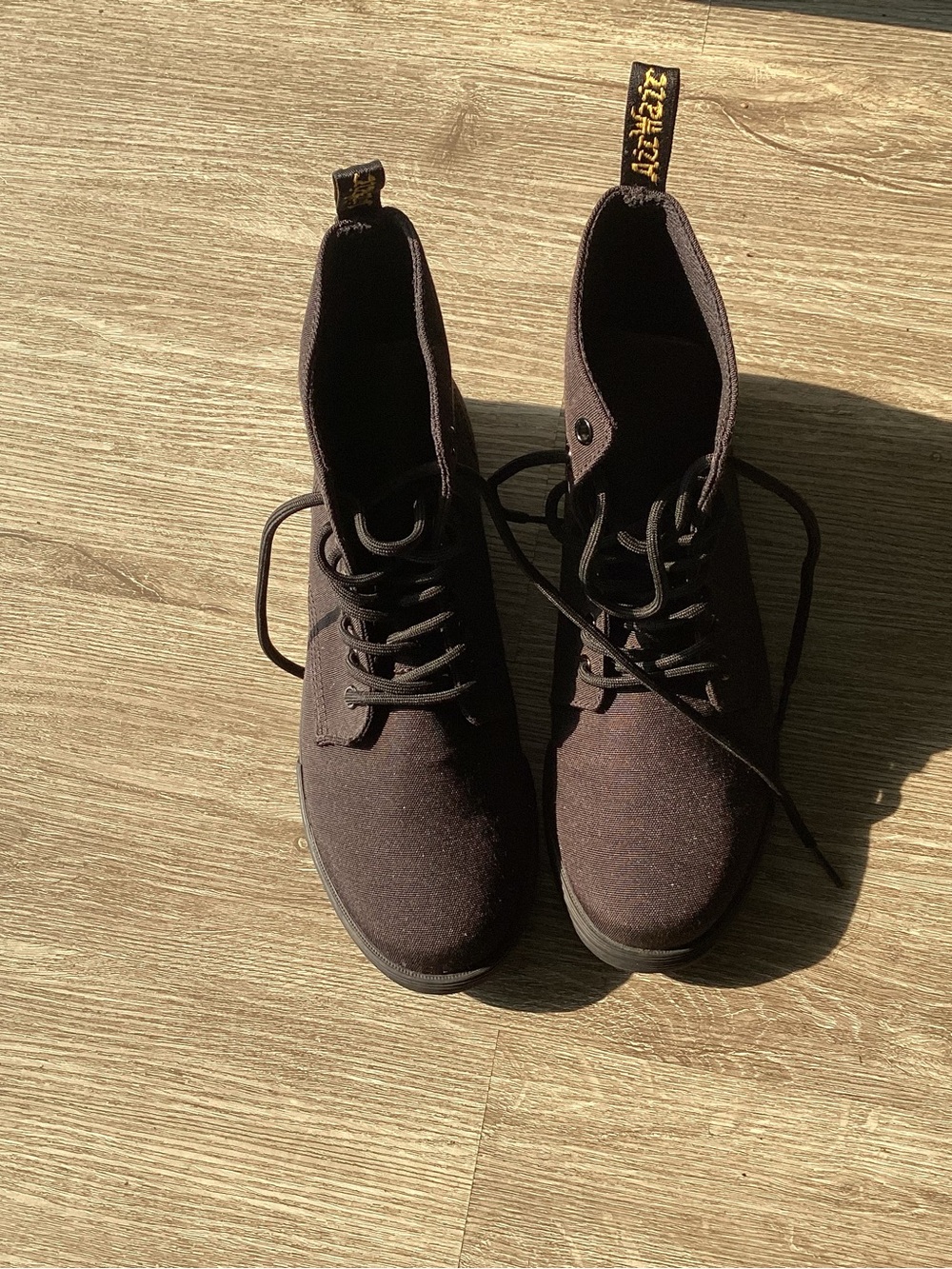 Dr. Martens Black Canvas Lace-Up Ankle Boots